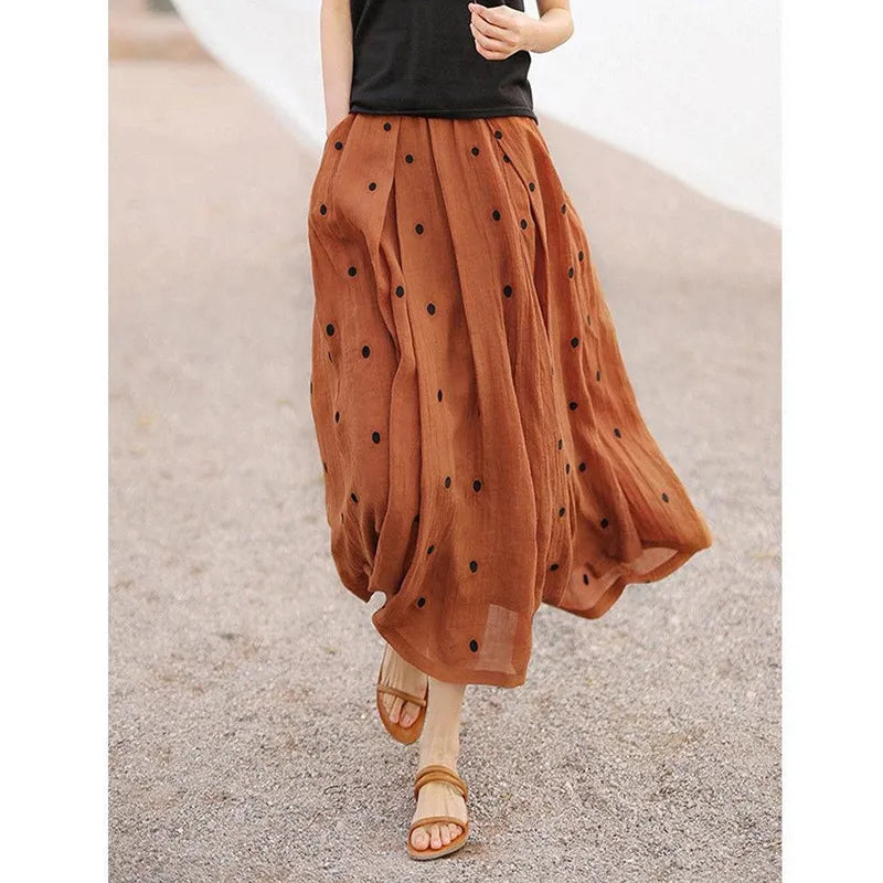 Faye | Polka dot skirt with pockets