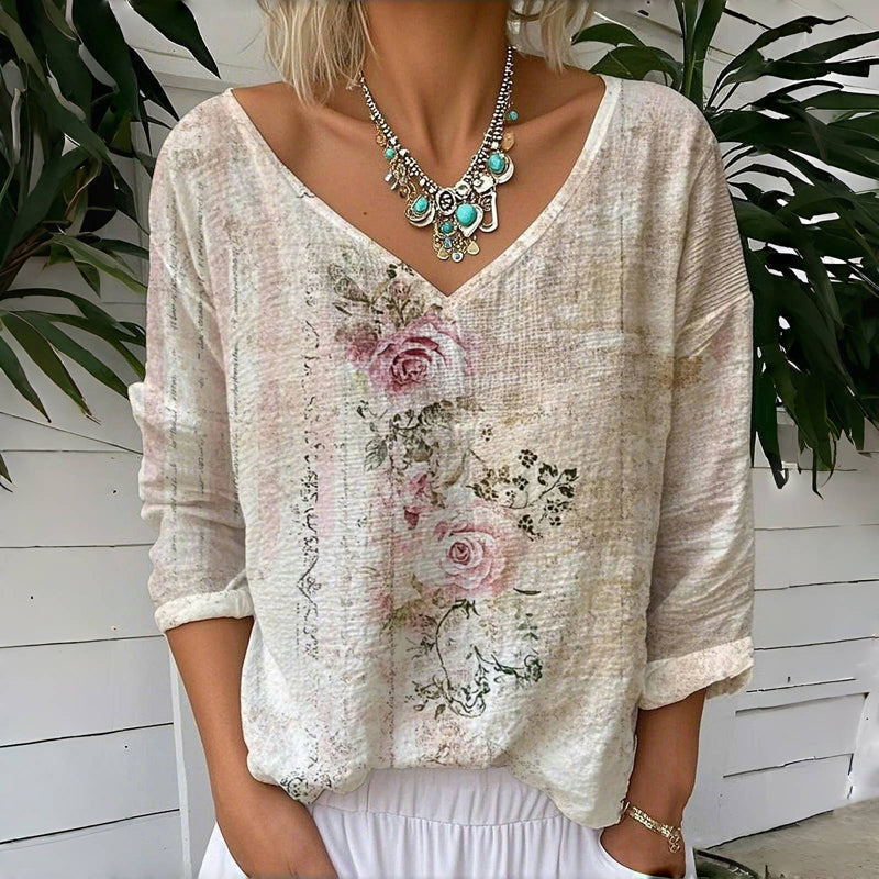 Rosanna | Casual Vintage-Style T-Shirt with Floral Print