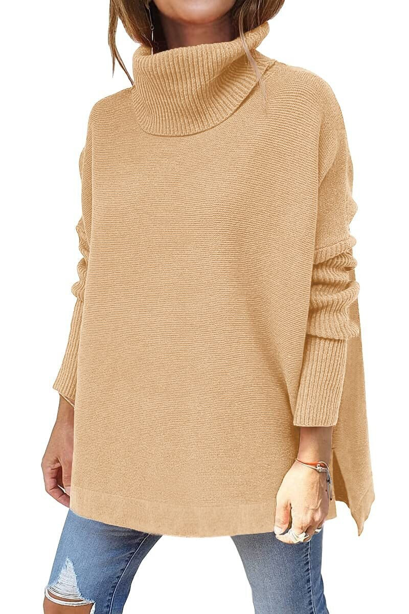 Annie™ | Oversized turtleneck jumper - Brown / S