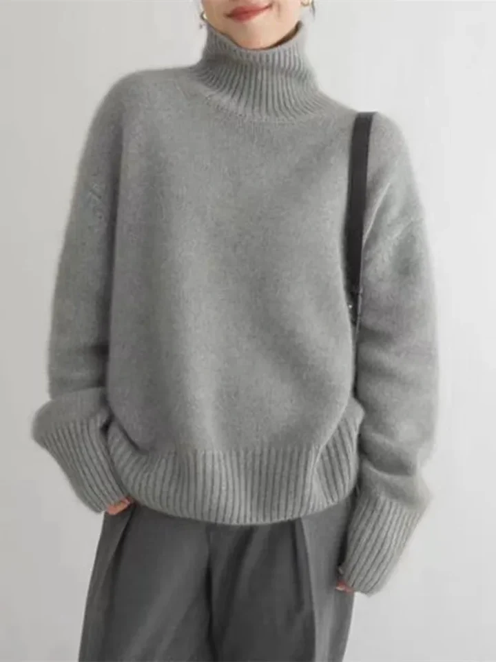 Vivien | Classic turtleneck jumper - Sweater - Grey / S