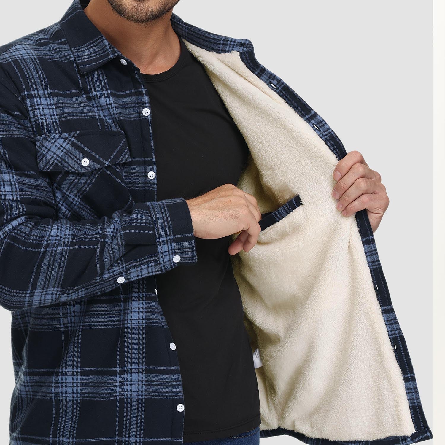 Benedikt™ | Lined checked shirt jacket