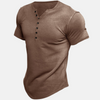 Dave™ | Premium Henley shirt with short sleeves - Brown / S