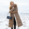 Elvira™ - Luxurious winter jacket for women - Coffee with beige collar lining / M