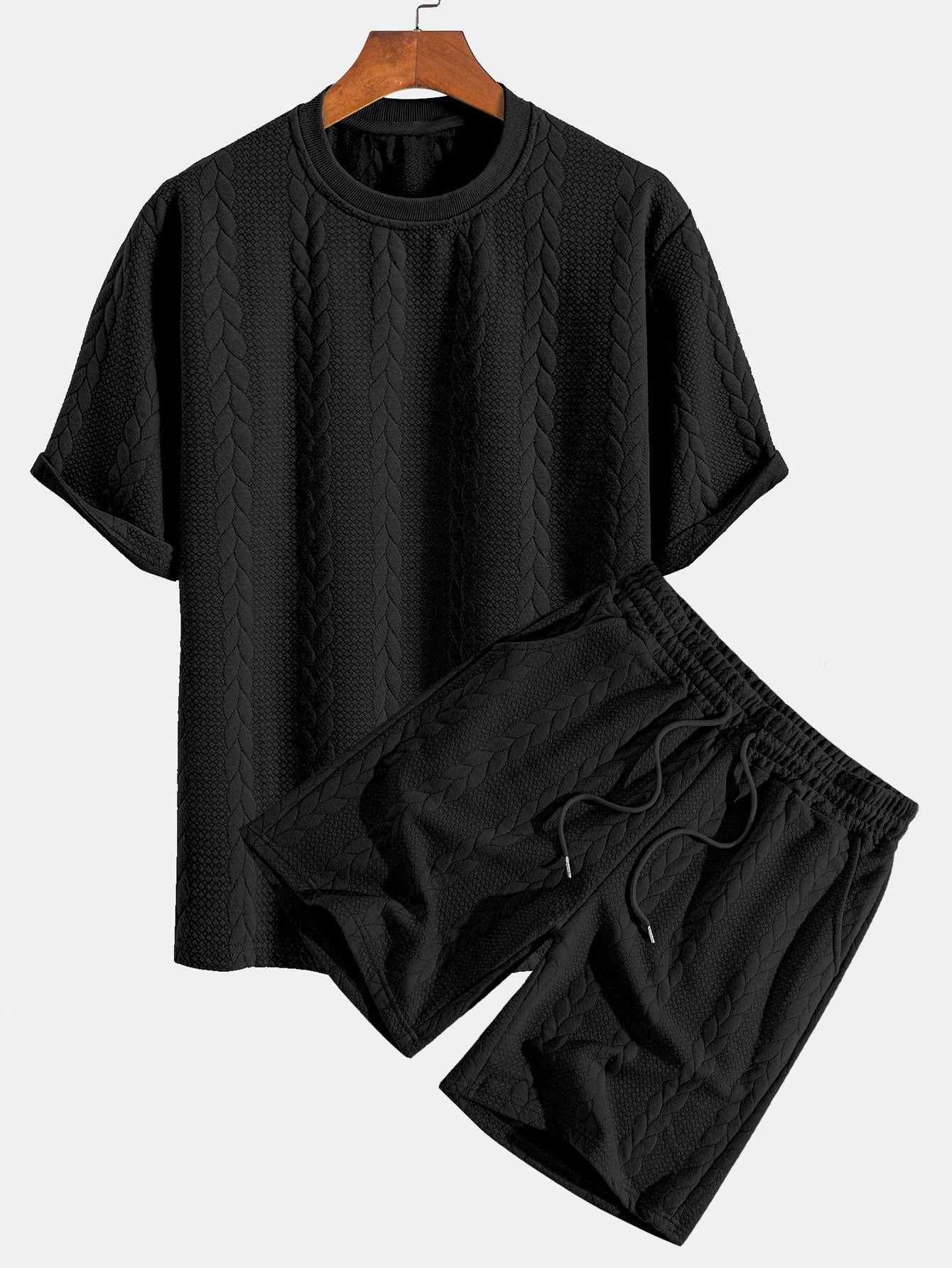 Rudy | Casual Relax Fit T-Shirt with Twist Jacquard Shorts