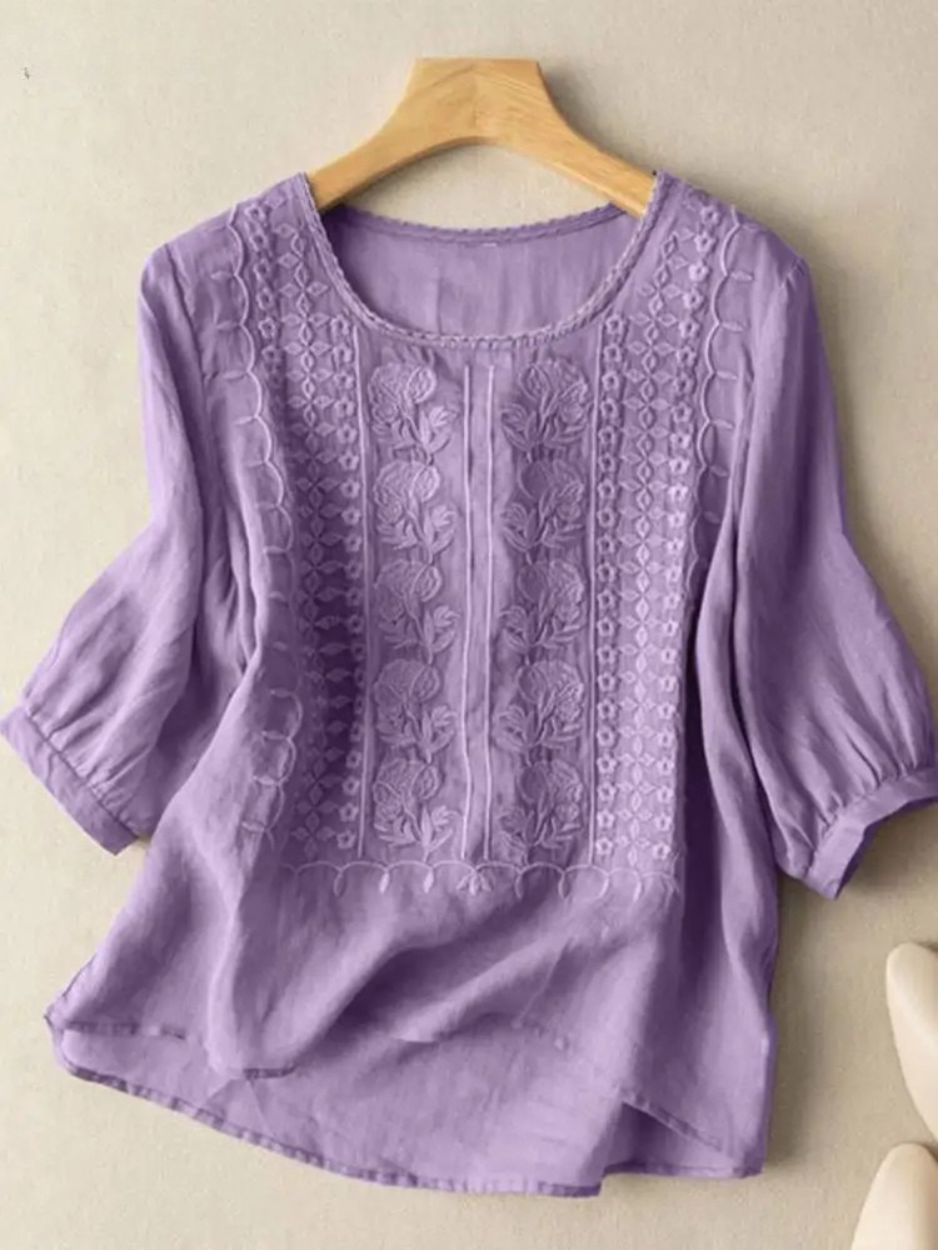 Constance | Stylish Blouse with Delicate Embroidery Details