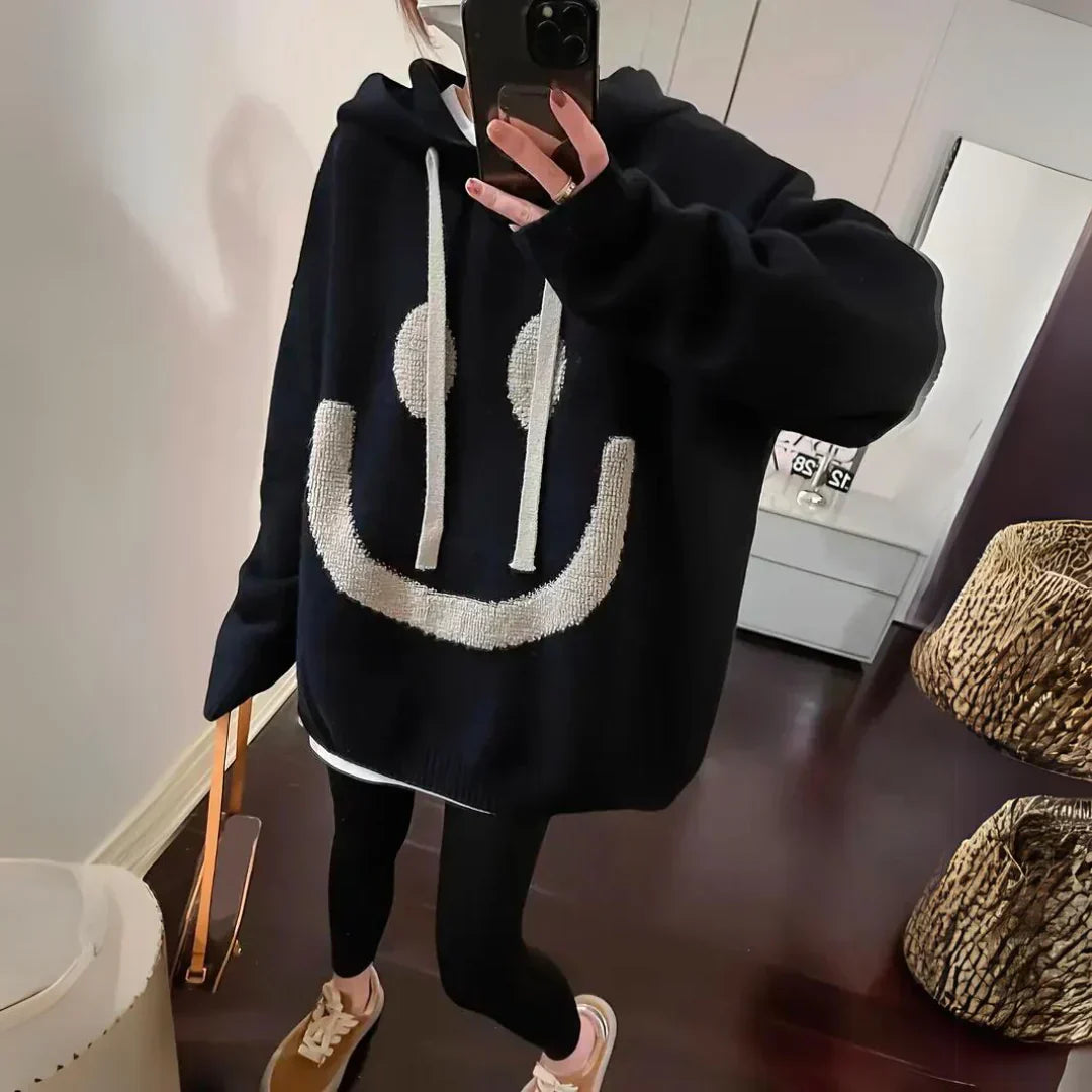 Kristelle | Warm and cosy hoodie - 2350-R - Black / One size fits all