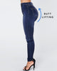 Violetta™ - High-waist jeans with double button placket - Dark blue / S
