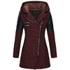 Katrine | Winter jacket - Deep red (with velvet hood) / S