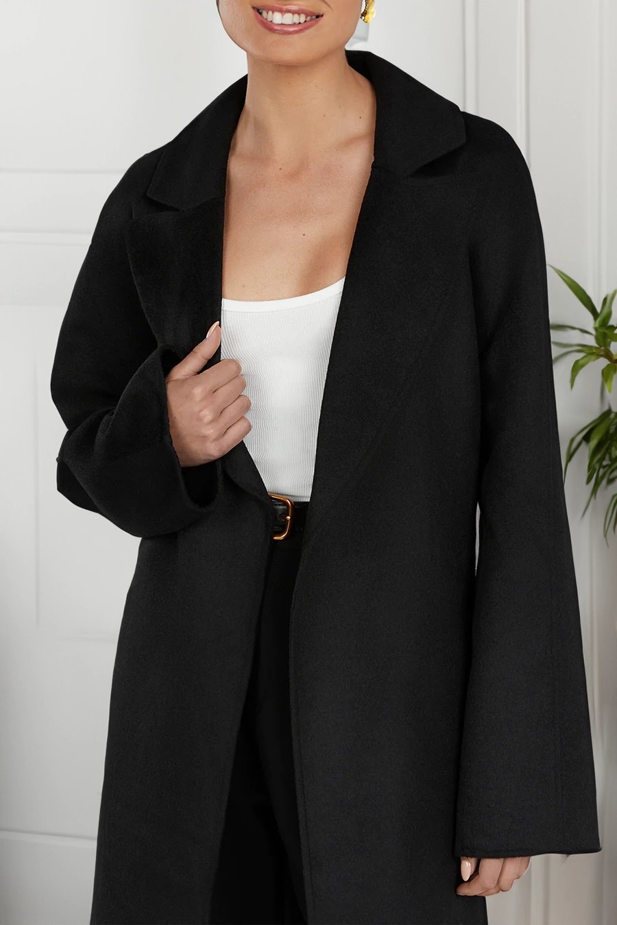 Anouk™ | Classic winter coat with collar - Cream / XS