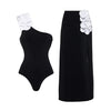 Annabelle | One-Shoulder Swimsuit Set with Strapless Wrap Skirt