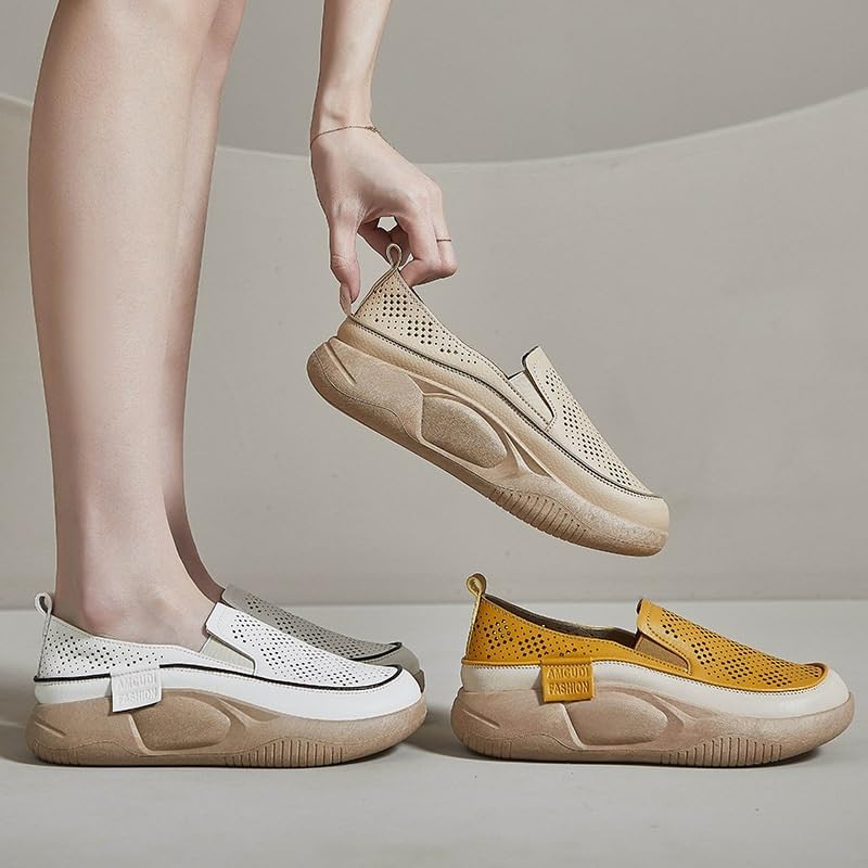 LuftSchritt™ - Comfortable loafers for pain-free walking - Khaki / 35