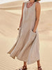 Yasmi | Loose-Fit Sleeveless Linen Dress