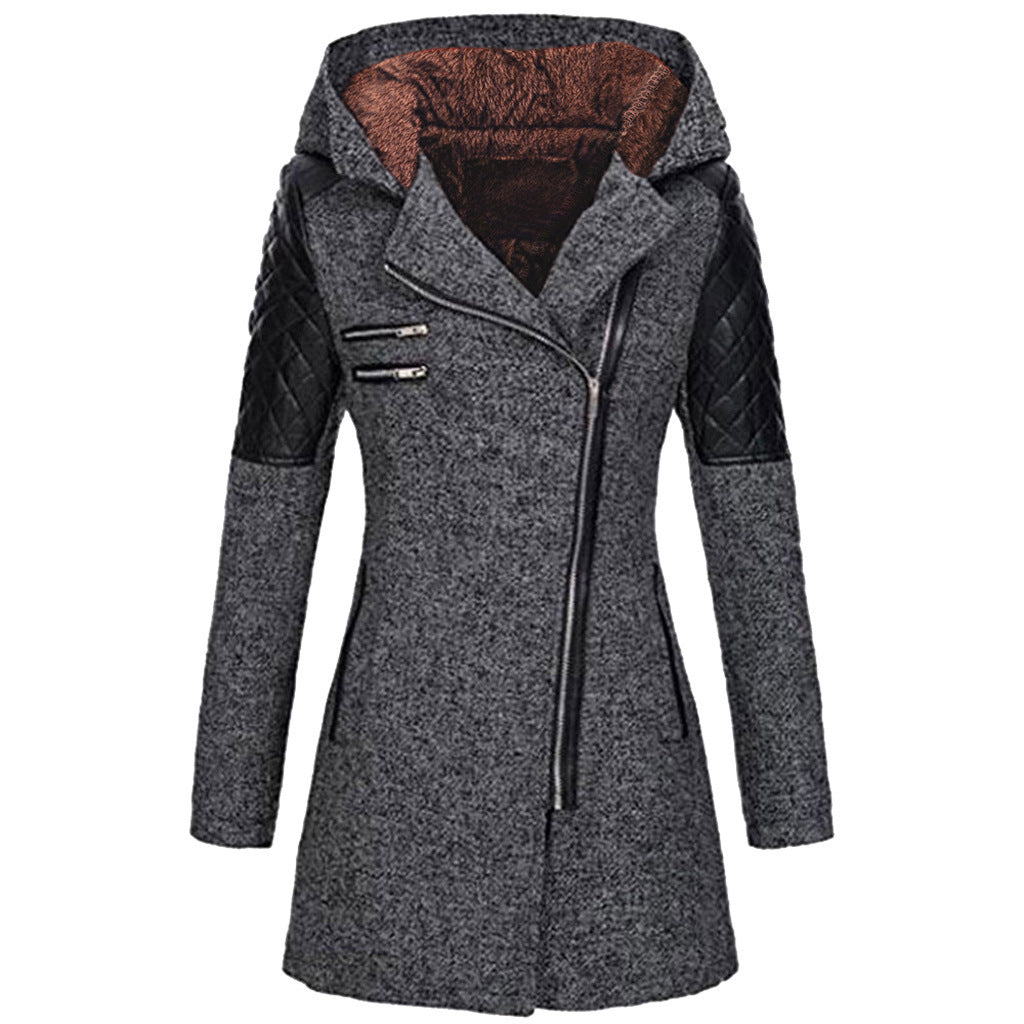 Katrine | Winter jacket - Dark grey (with velvet hood) / S