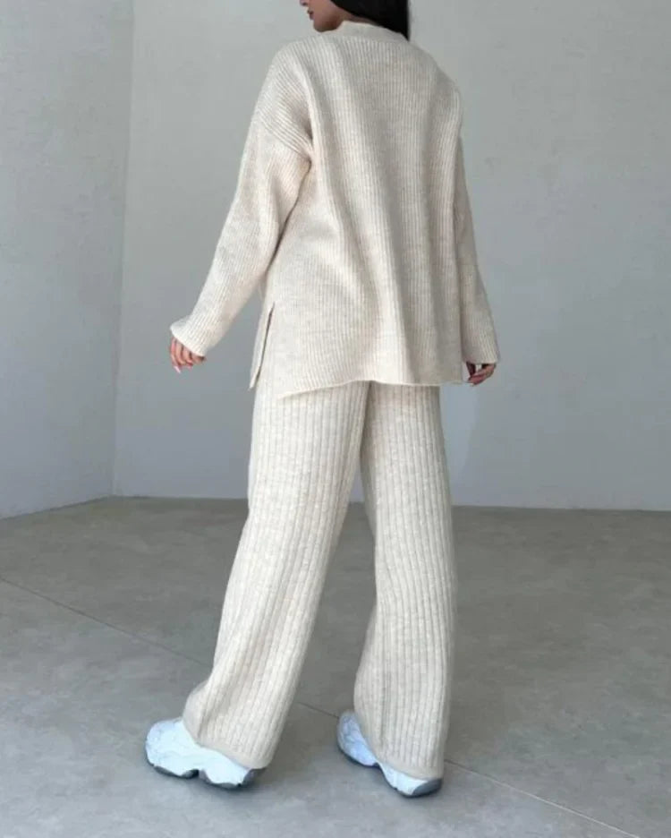 Isabella | three-piece knitting set - Beige / S