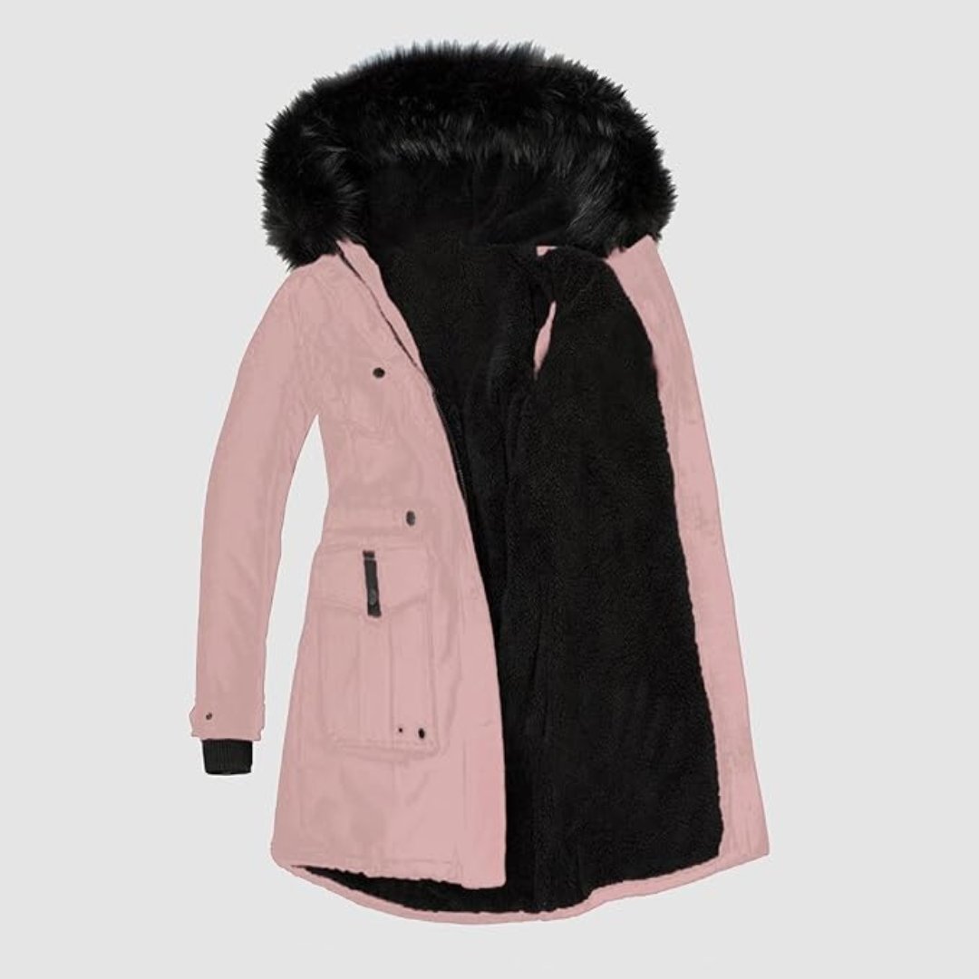 Luana™ | Fur-lined winter jacket - Winter Coats - Pink / XXS
