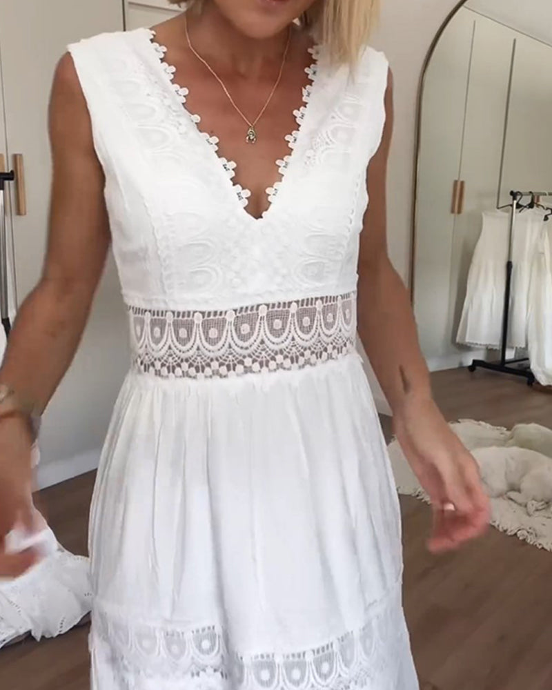 Daniela | Elegant Lace V-Neck Tank Dress
