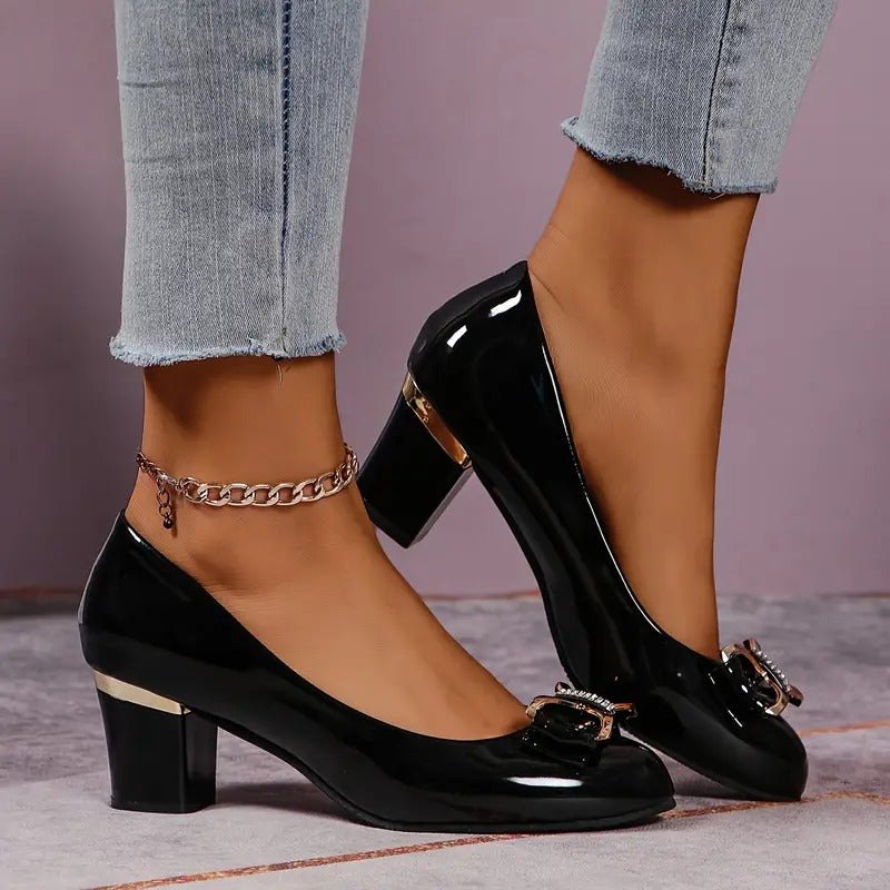 Mathilda | Elegant High Heels with Crystals and Delicate Bow