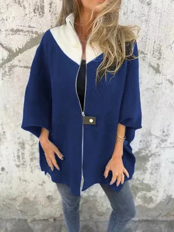 Mika | Casual jacket with high collar - Jacket - Blue / S