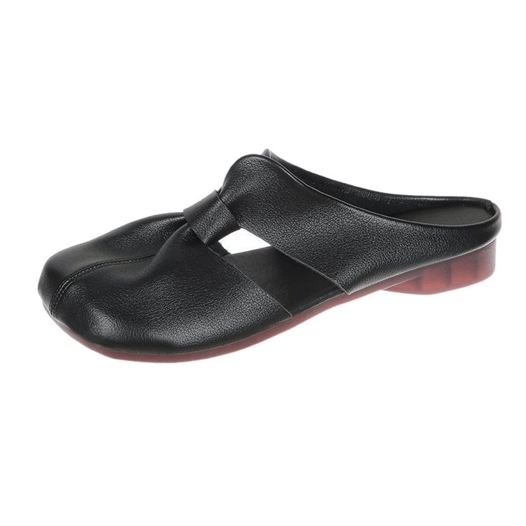 Kary | Women's Flat Mules with Bow and Knot