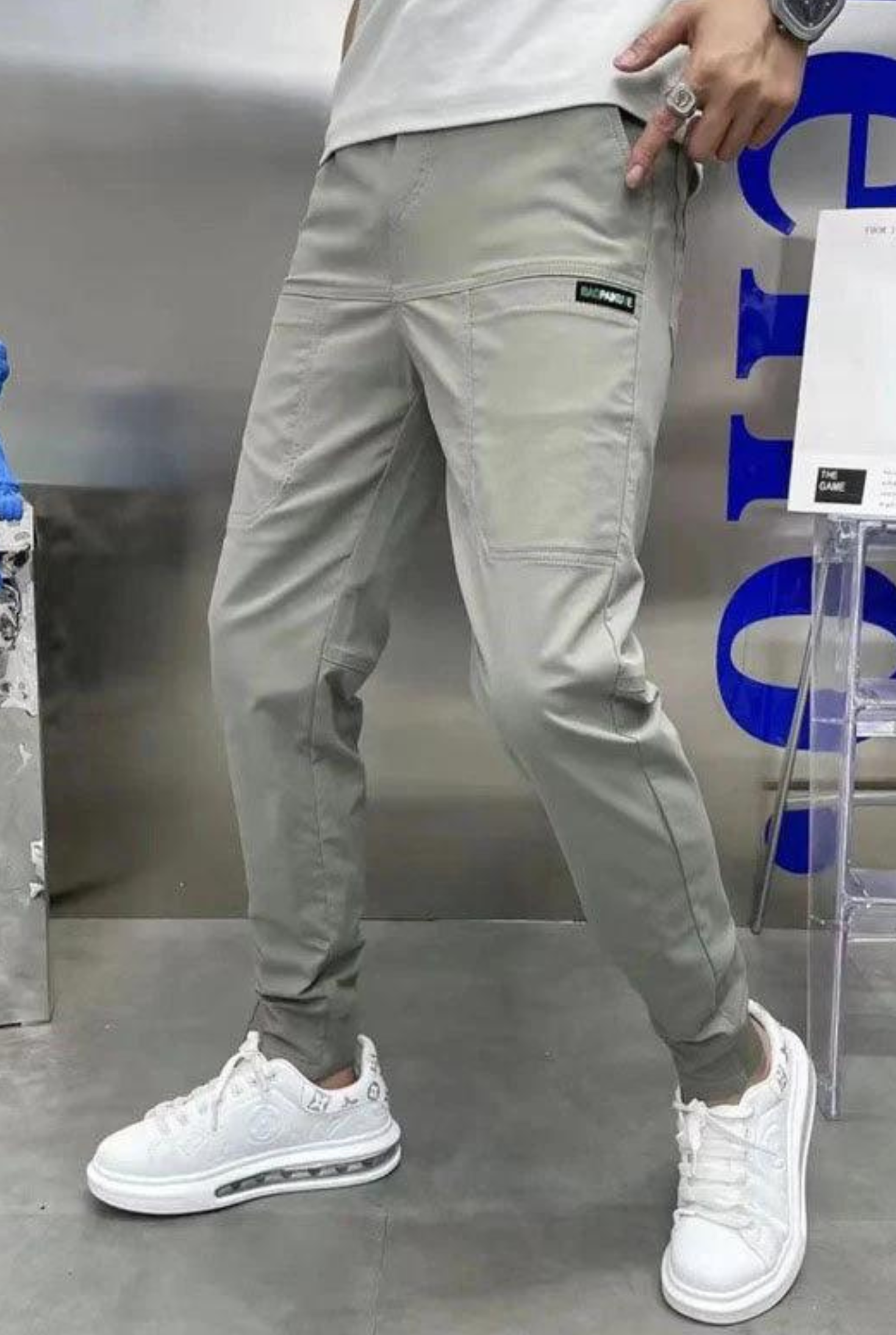 Enzo™ - Premium stretch cargo trousers - Light grey / XS | 29 (50-60kg)