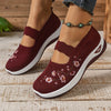 Saty | Embroidered Mesh Slip-On Shoes