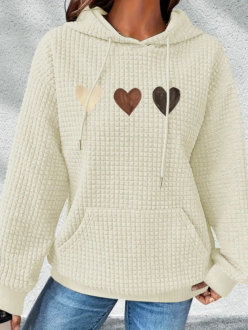 Alessia™ - Romantic hooded sweatshirt - Cream colour / S