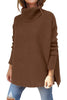 Annie™ | Oversized turtleneck jumper - Dark brown / S