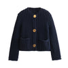 Mira™ - Fashionable cardigan - Navy blue / S