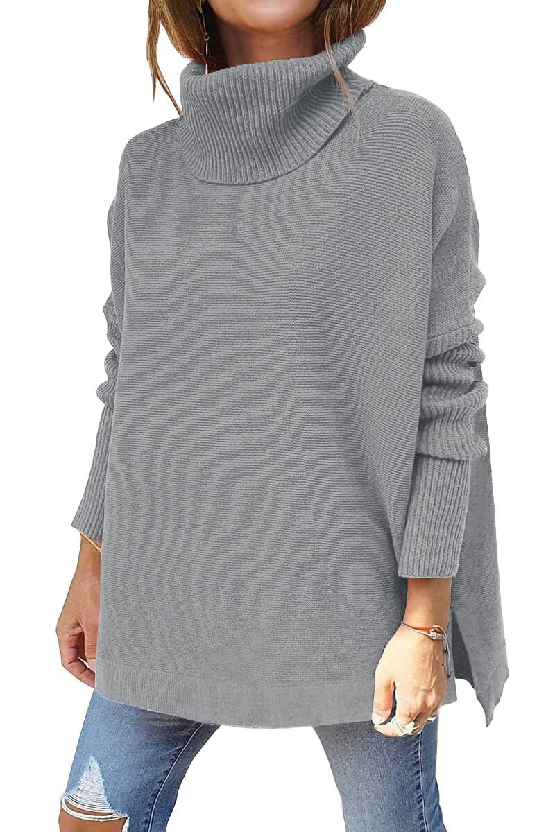 Annie™ | Oversized turtleneck jumper - Grey / S