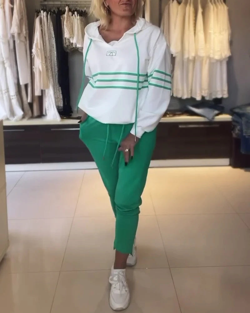 Eden | Striped Sweatshirt Set – Top &amp; Bottom
