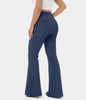 Zaira™ | High-waisted stretch flare trousers - Washed denim in light blue / S