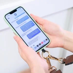 Mobile phone strap - Green/purple
