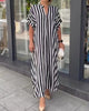 Nessie | Casual women's dress with V-neck and striped print
