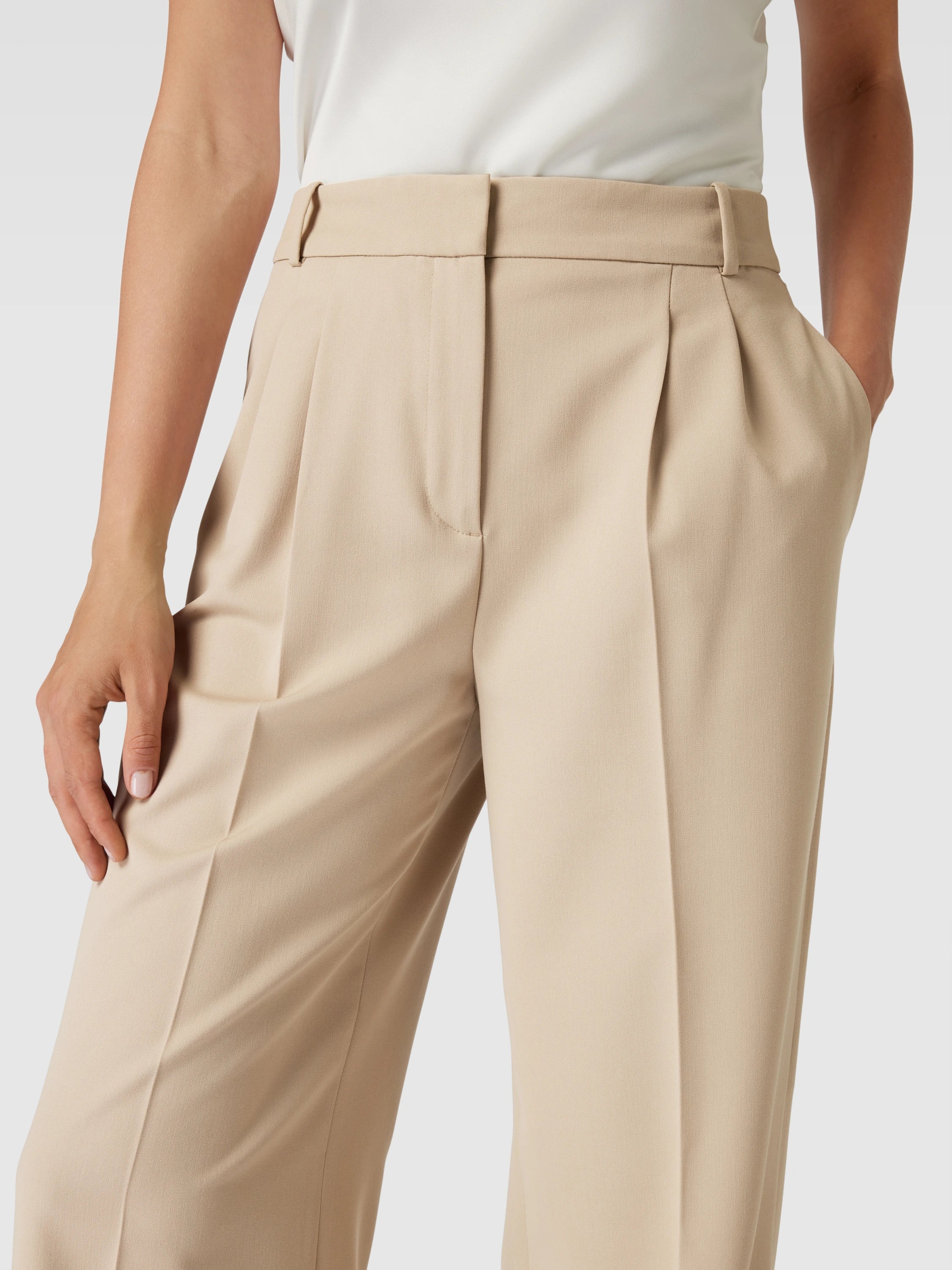 Nora | Wide ladies' trousers - Beige / S