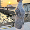 MaraKnit™ | Cardigan with glitter sequins - sky blue / S