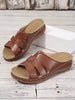 Freya | Orthopedic Leather Slippers with Open Toes
