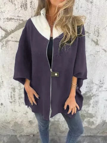 Mika | Casual jacket with high collar - Jacket - Grey / S
