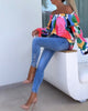 Lia | Colourfully Printed One-Shoulder Casual Top for Women