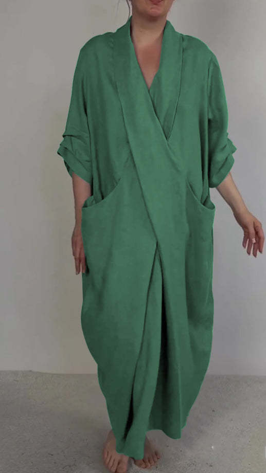 Aiya | Elegant Minimalist Dress with Pocket and V-Neck