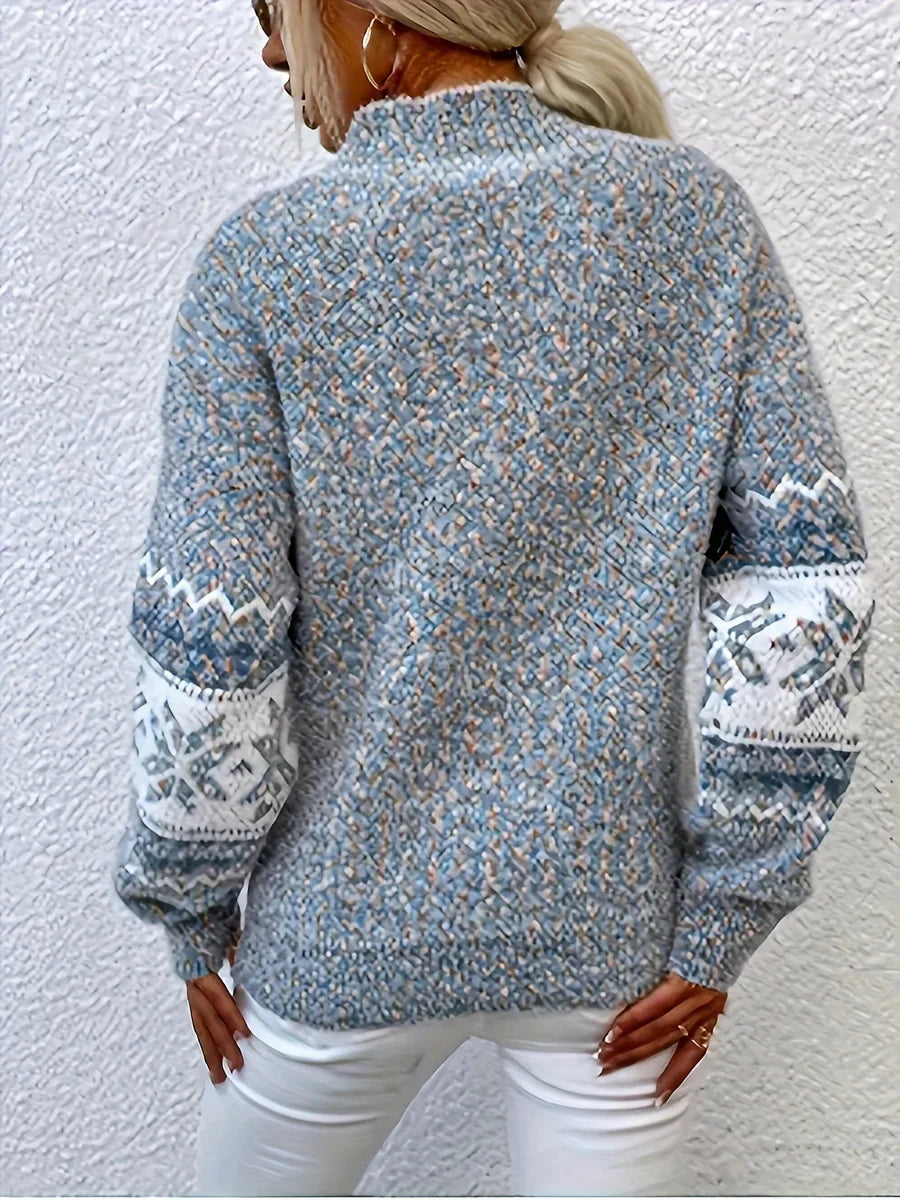 Nelia™ | Warming knitted jumper - Light blue / S