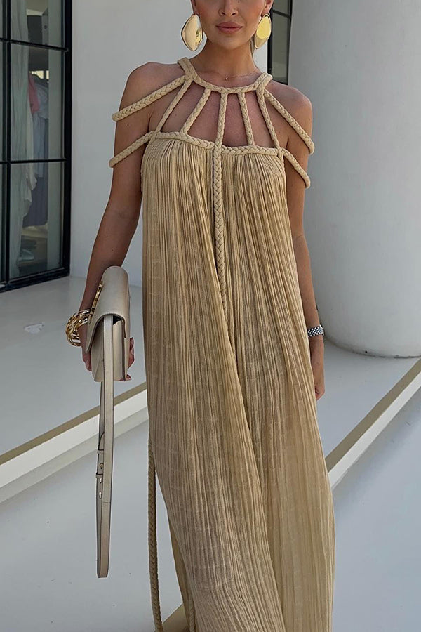 Heidi | Modern Maxi Dress with Draping and Braids
