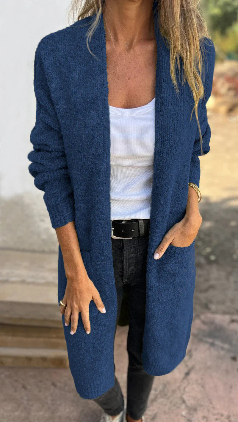Helena™ | Cosy knitted coat - Kläder och Accessoarer - Navy blue / S