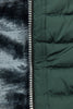 Ingrid | Stylish coat with fur trim - Light green / XXS