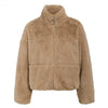 Annelie™ | Thermal jacket for cold days - women leather jacket - Khaki / S