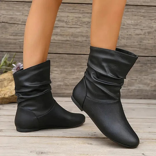 Delia™ - Exclusive leather boots - Black / 36