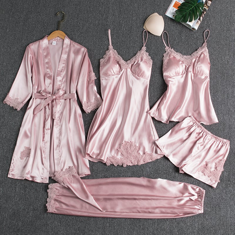 Rowena | Ice Silk Nightgown for Women in a 5-Pack