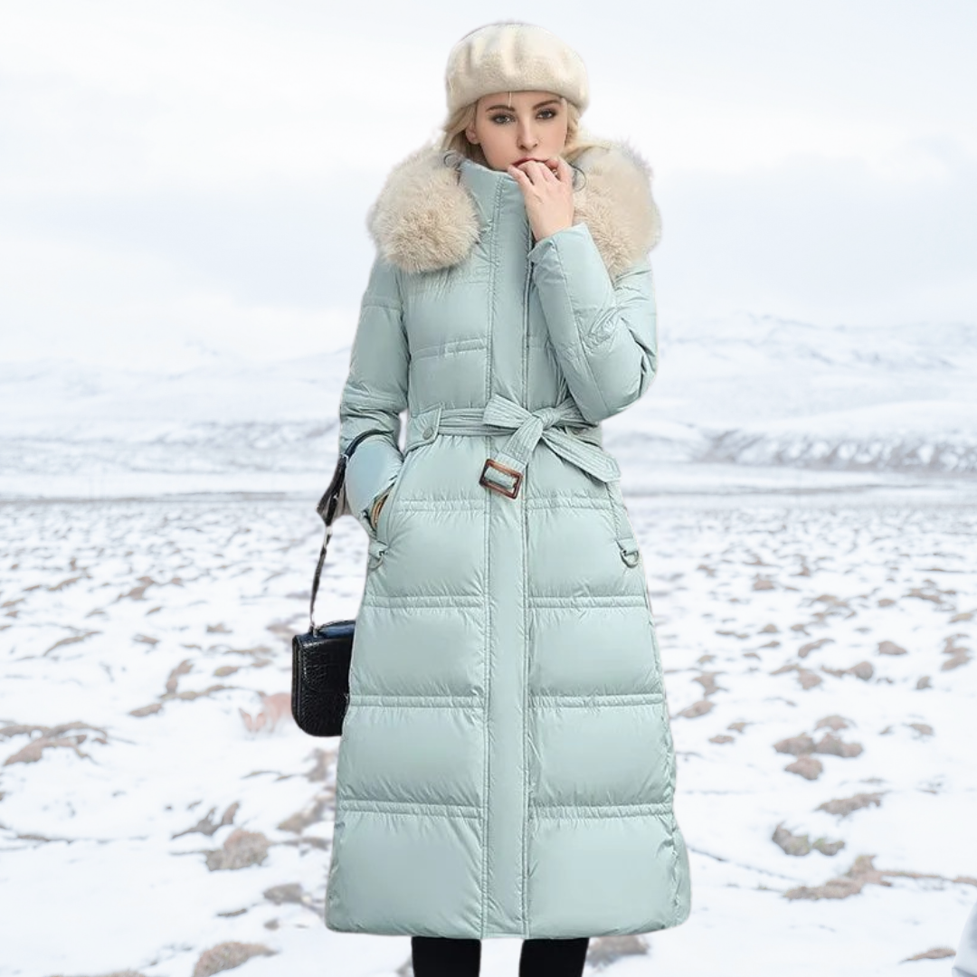 Elvira™ - Luxurious winter jacket for women - Baby blue / M
