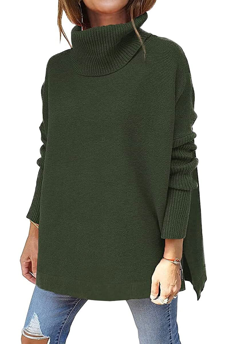 Annie™ | Oversized turtleneck jumper - Green / S
