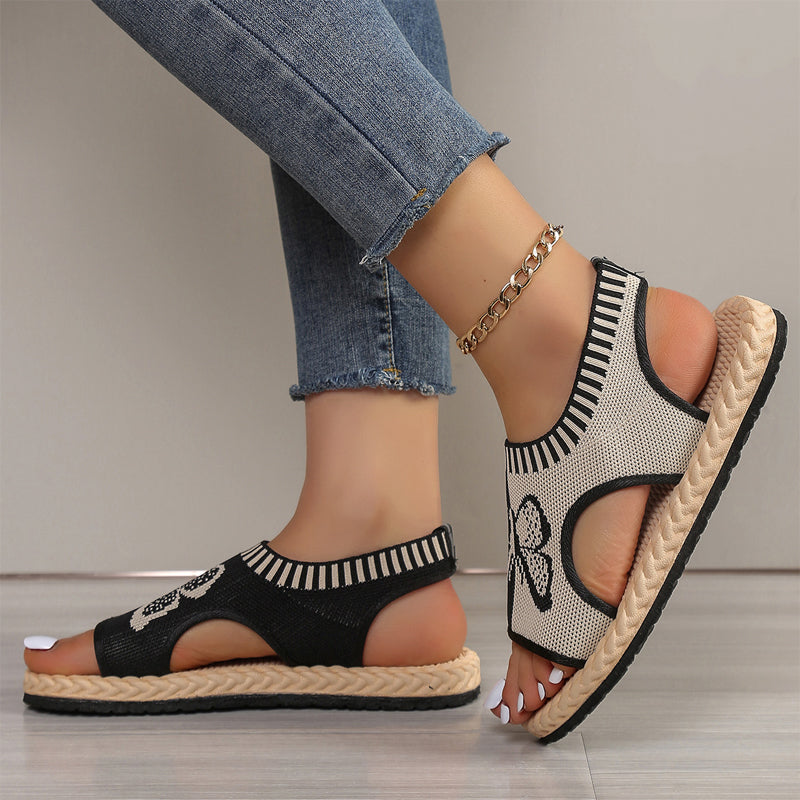 Ivory | Comfortable Flat Mesh Sandals for Women
