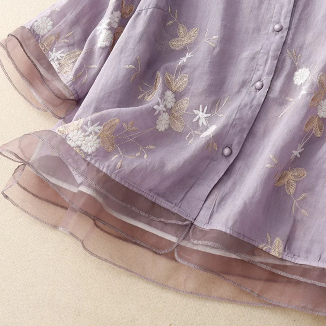 Nerry | Elegant Blouse with Delicate Embroidery Details